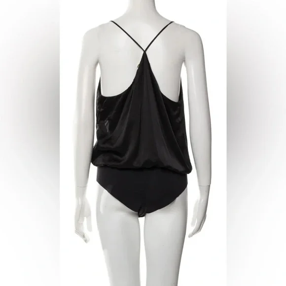 L’Agence Silk Plunge Neck Bodysuit in Black, Size Large. 🖤 - Picture 3 of 9
